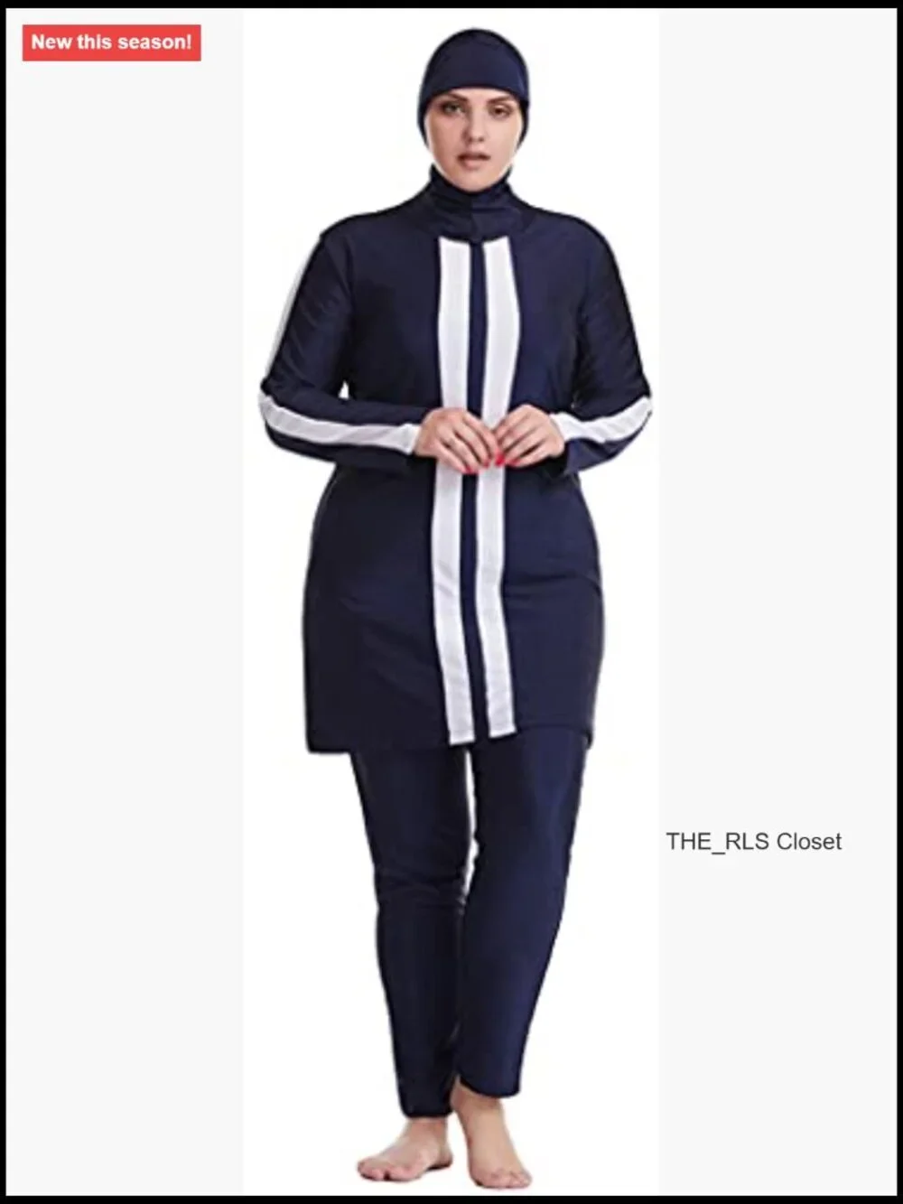 Modest Burkini 2 Piece Plus Size Swimwear Rash Guard with Pants